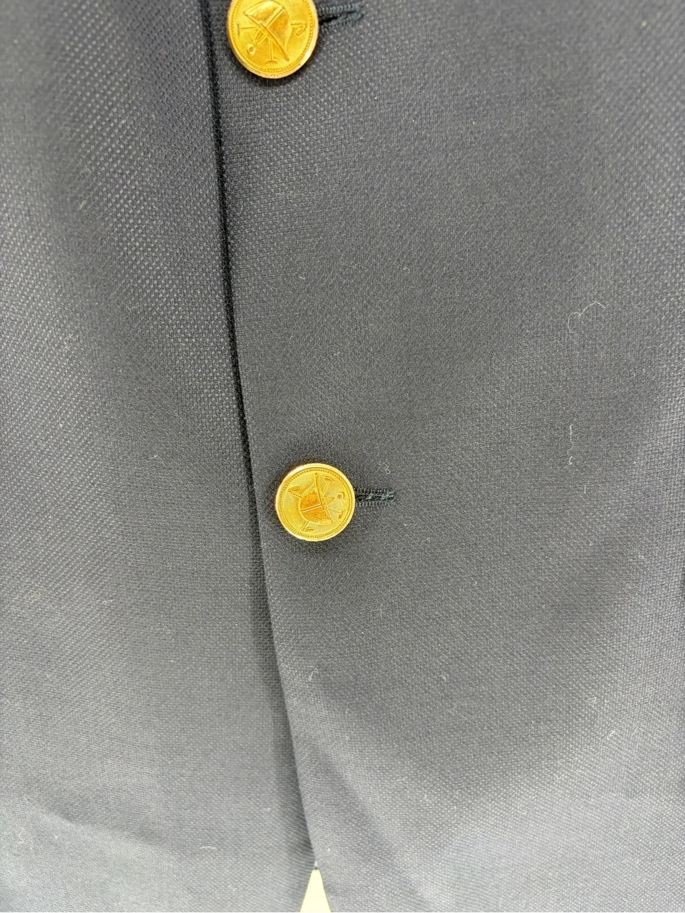 Vintage 90s Ralph Lauren Navy Wool Blazer Sport Coat Gold Buttons Men's 42T Tall